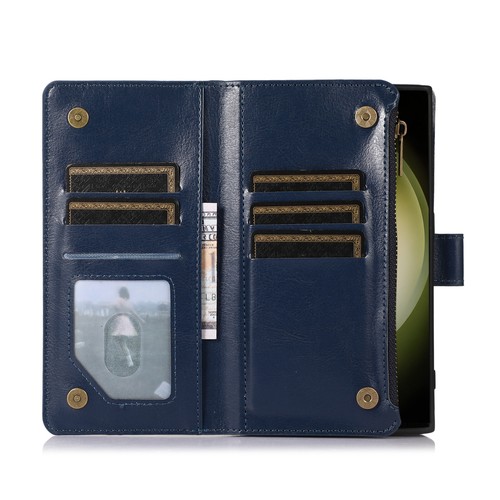 For Samsung Galaxy S24/S23/S22+ Magnetic Zipper Leather Flip Wallet Case Cover - Photo 38 sur 46