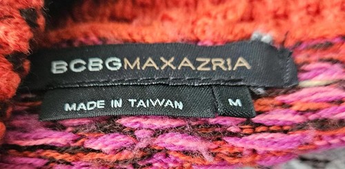 BCBG MAXAZRIA Southwestern-Inspired Cardigan in Red and Pink Size Medium - Picture 8 of 8