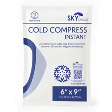 Instant Cold Compress Ice Packs for Dental Medical Pain Relief 9"x6" 25-75/pk