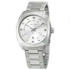 Gucci GG2570 Silver Dial Men's Swiss Quartz Watch - YA142308 ($890 MSRP)