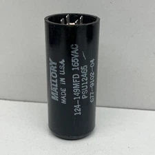 Mallory PSU12465 Motor Start Capacitor 165VAC 124-149MFD 677-9102-04