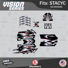 Graphics Kit for STACYC 16E Brushed Electric Bike Vizion -red