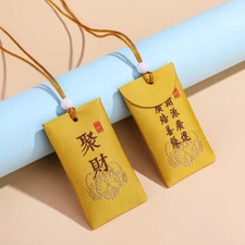 2* Sachet Embroidery Blessing Empty Bag Hanging Neck Praying Peace Charm Purse