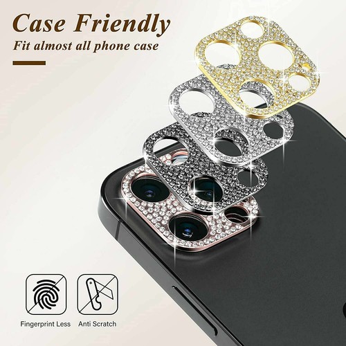 For iPhone 12 11 Pro Max Mini Diamond Tempered Glass Camera Lens Protector Bling - Picture 2 of 11