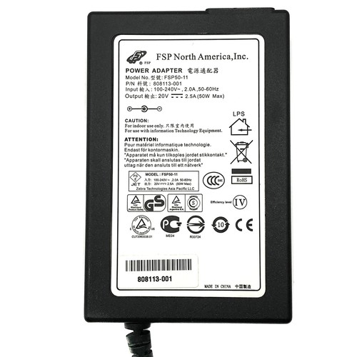 Original FSP FSP50-11 AC Adapter Power Supply 20V 2.5A 50W OEM w/PC - 第 2/7 張圖片