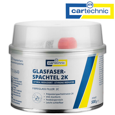 Cartechnic 2K Glasfaserspachtel VOC Spachtel Styrol reduziert mit Härter 500g