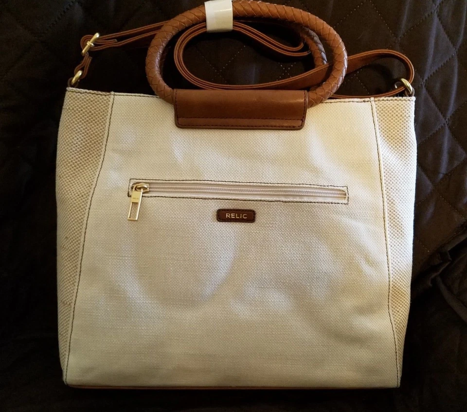 Nuevo Bolso Bandolera Reliquia Tropical Marrón Tostado Adornado Fiona Palmeras Floral Foto 3 de 4