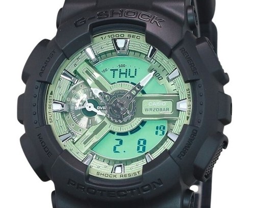 Casio G-Shock Mintgrünes Zifferblatt Alarm Stoppuhr Timer GA-110CD-1A3 Herrenuhr - Bild 2 von 3