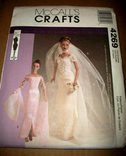 McCALLS PATTERN 16" TYLER WENTWORTH DOLL SIZE WEDDING CLOTHES 4269 UNCUT 2003