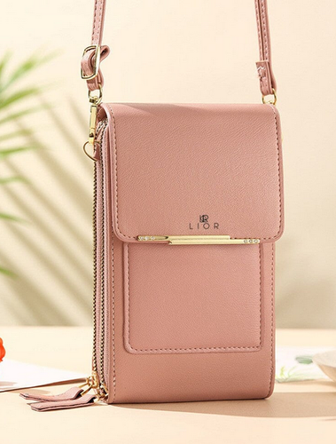 Lior Crossbody Umhängetasche für Damen Handtasche Handy Clutch Rosa NEU