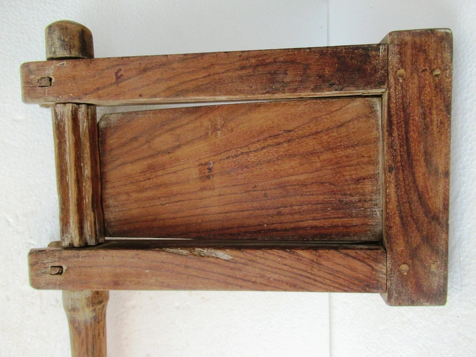 Старинный винтажный деревянный отпугиватель птиц футбольный воздушный налет битеры погремушка ручной вентилятор "F - Изображение 3 из 4