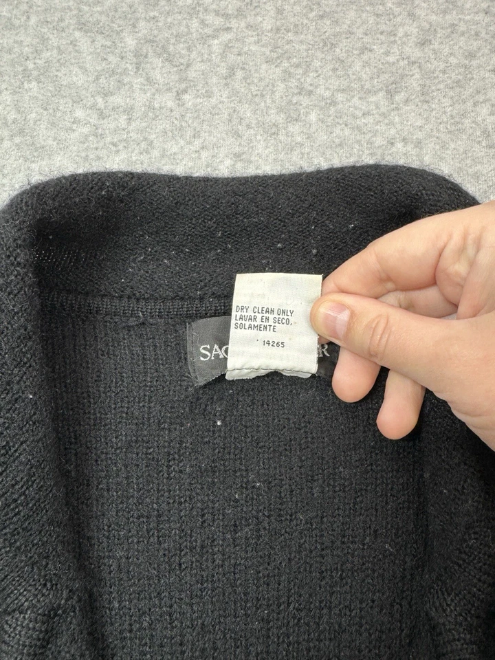 Sag Harbor Sweater Womens Medium Black Cardigan Wool Cozy Grandmacore Vintage - Image 4 of 4