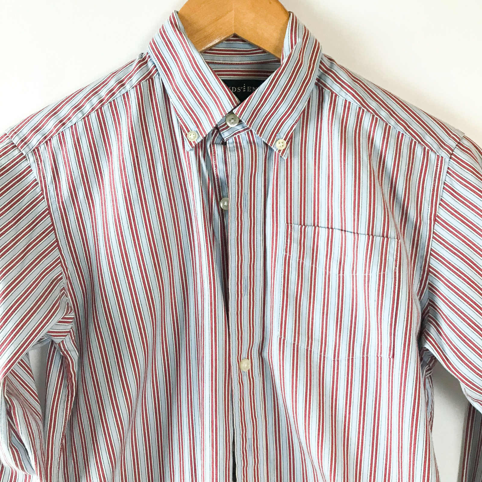 Lands End Button Down Shirt Womens Size 10 Striped Long Sleeve Cotton