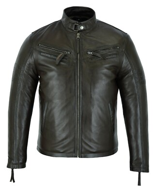 Motorrad Motorradjacke Herren Touring mit Echtleder Racer Bomber Style