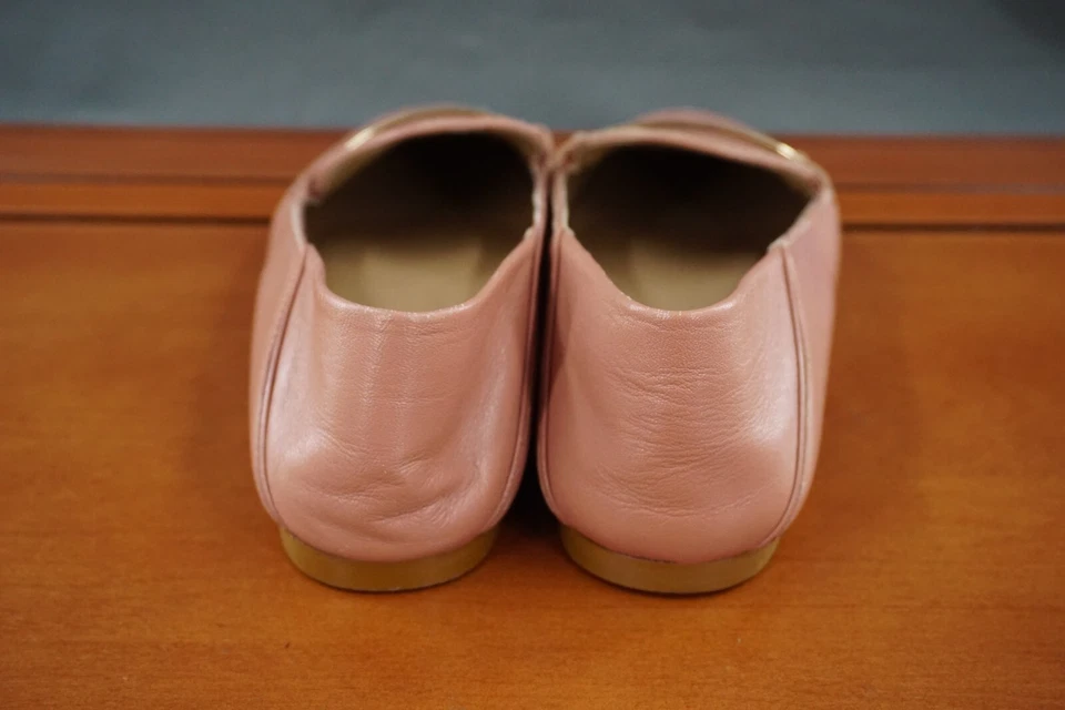 LK Bennett Paola Barra de Metal Para Mujer 6 Zapatos Cuero Rosa Sin Cordones Informales Cómodos Foto 4 de 4