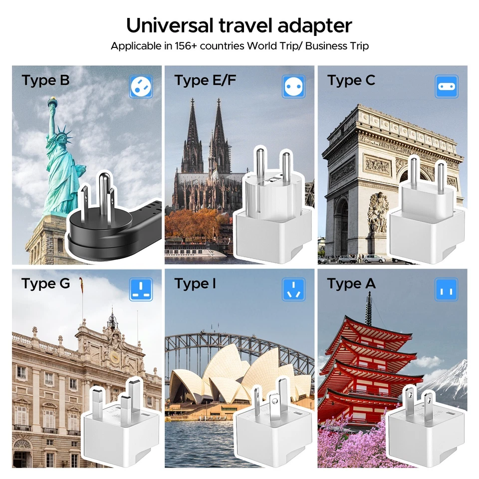 Convertidor reductor 2000 W, convertidor de voltaje de 220 V a 110 V con 3 CA + 4 USB (1 USB C) Foto 2 de 4