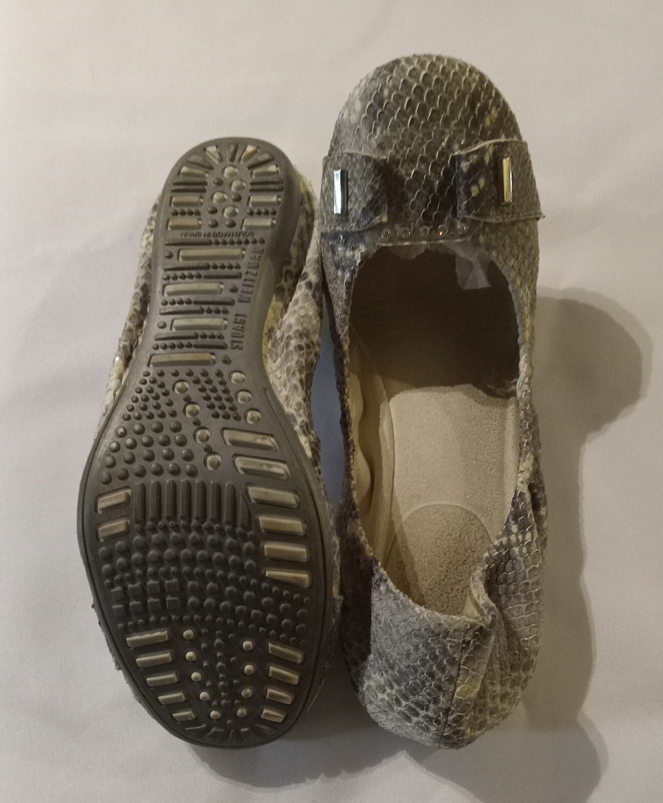 Stuart Weitzman Women's Lucid Python-Print Flats … - image 5