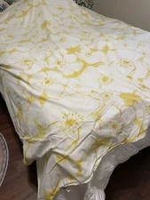The Company Store King Size Duvet Comforter & Duvet Cover Yellow Floral Cotton *
