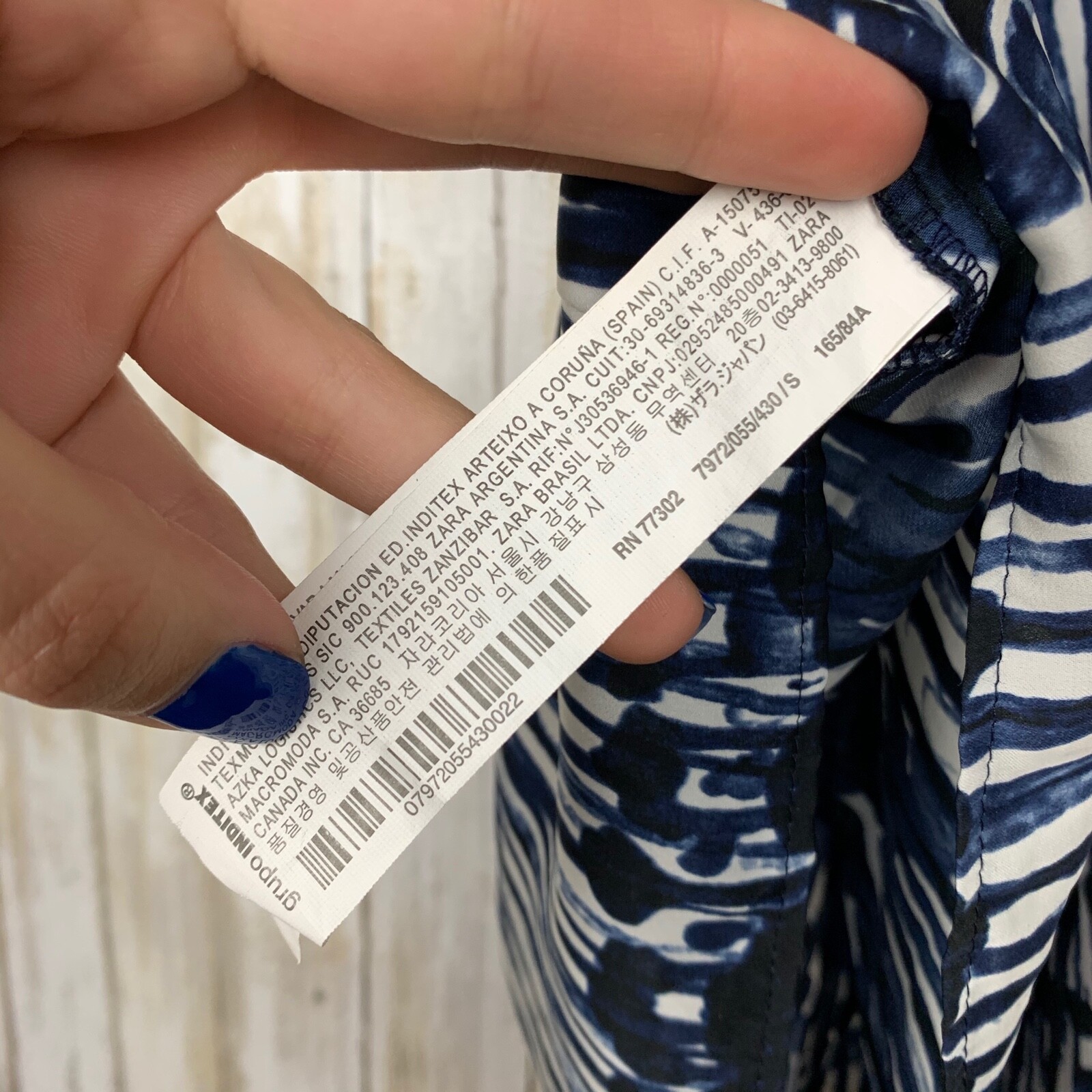 ZARA Basic Blue White Print Sleeveless Romper S S… - image 7