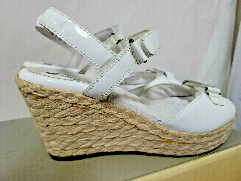 Sandalia Softwalk Soft Walk SAN MARINO charol blanco cuña zapatos 11M S1300-600 Foto 3 de 4