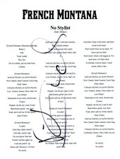 French Montana Signed Autographed NO STYLIST Song Lyric Sheet COA