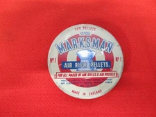 Vintage Marksman No.1 .177 Cal Air Rifle Pellets Advertising Tin Can England 500
