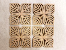SET OF 4 COASTERS - "LEAF" - 100MM x 4MM - DESIGN 19