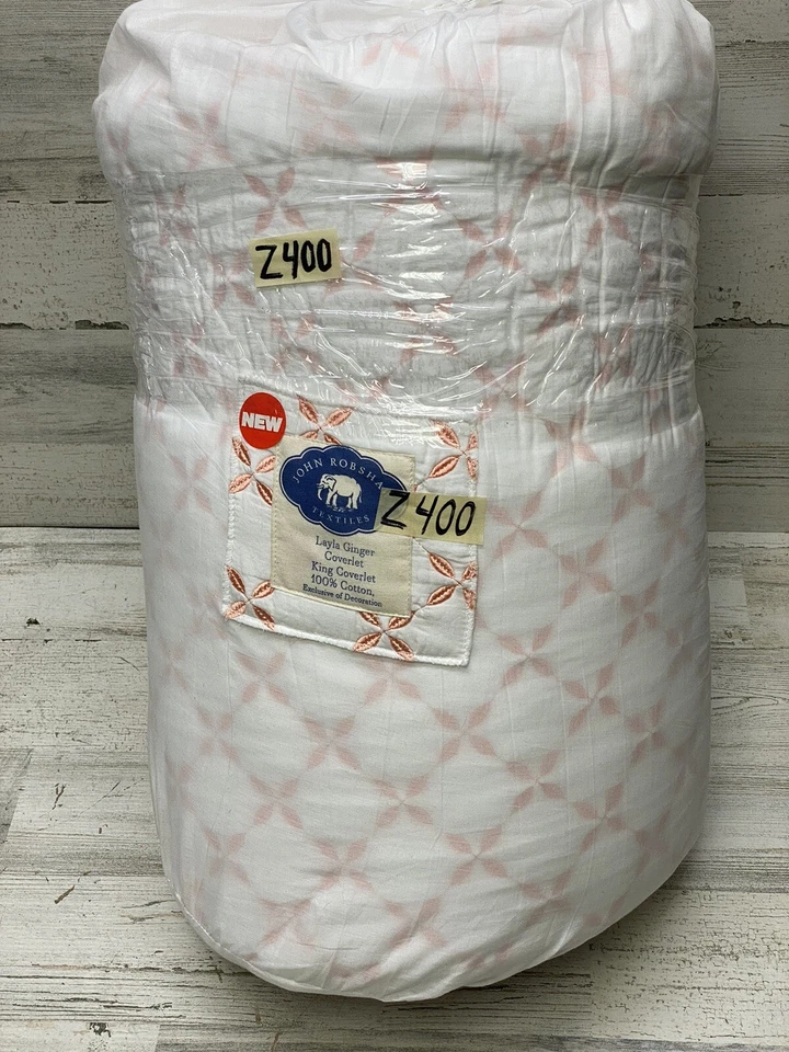 John Robshaw Layla Ginger Embroidered King Coverlet 100% Cotton New - Image 2 of 4