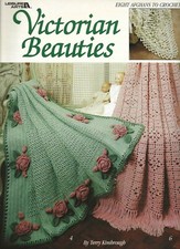 Victorian Beauties Crochet Popcorn Square Stripe Lacy Pineapple Roses Filet BOOK