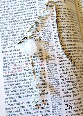 Easter Angel Flower - Religious Silver Shepherds Hook Bookmark - Great Gift Idea