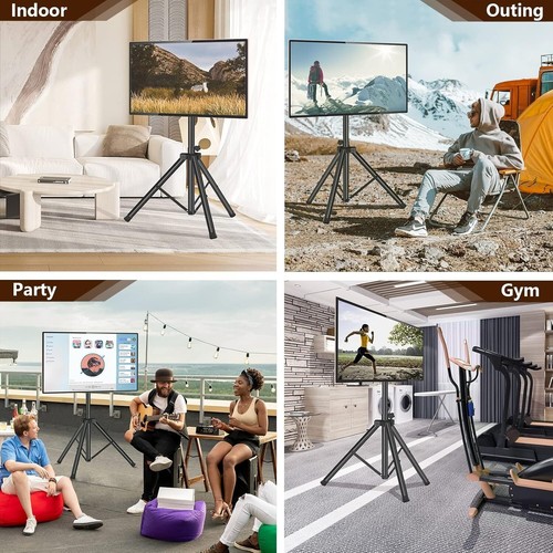 Tripod TV Stand for 23-75 inch Flat Screen/Curved TVs up to 100 lbs, Outdoor TV - Picture 2 of 8
