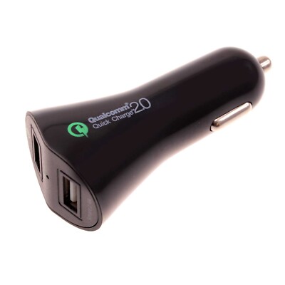 30W Fast Car Charger 2-Port USB Power Adapter DC Socket Quick for Cell Phones