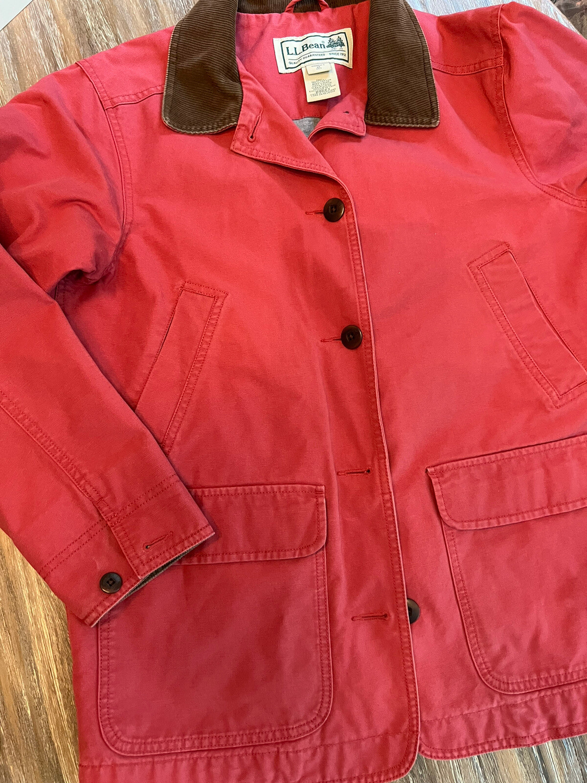 VINTAGE LL Bean Jacket Womens Nantucket Red Barn Jacket Chore Lined Sz M eBay