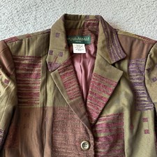 NEW Harve Benard Jacket Womens 8 Petite Brown Red Blazer Work Casual