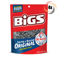 4x Bigs Original Salted Roasted Sunflower Seed Bags 5.35oz Do Flavor Bigger