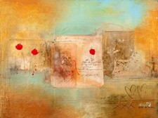 Quadro Astratto CHARAKA SIMONCELLI Rose per Te Stampa su Mdf o Tela Swarovski