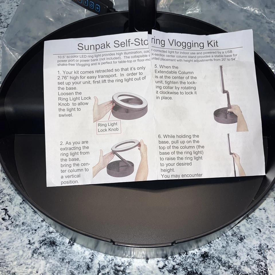 Kit de vlogging Tocad - Sunpak anel de armazenamento automático luz - Imagem 2 de 3