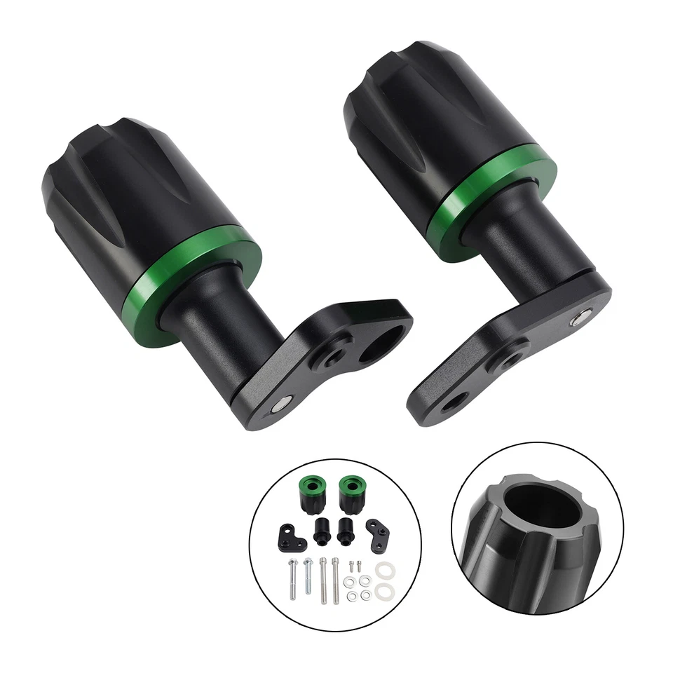 Cnc Anti-Crash Frame Sliders Protector Green For Kawasaki Zx-6R Zx 6R 24-25 GRN — 第 2/4 张图片