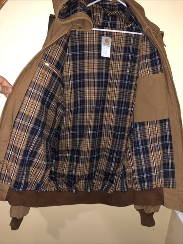 MINT Carhartt Active J138 Hooded Jacket Vintage Brown Size XL Blanket Lining - Picture 8 of 9