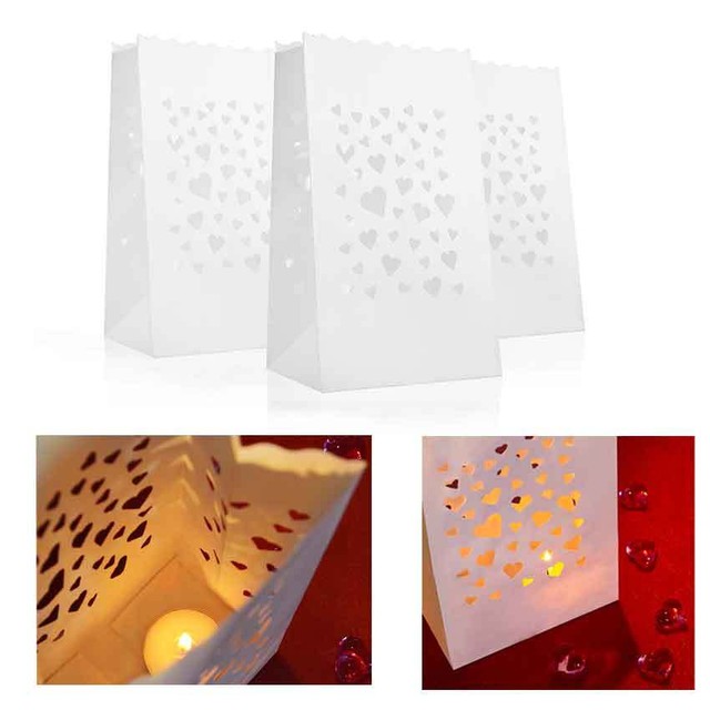 10 Papier Licht Tuten Kleine Herzen Romantisches Design 19cm Tisch Hochzeitsdeko Gunstig Kaufen Ebay