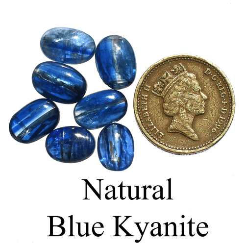 7 Pcs Natural Blue Kyanite Top Quality 10.5mm-12.6mm Oval Cabochon Gemstones Lot - Picture 3 of 15
