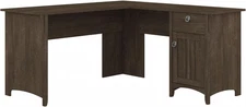 Bush Furniture Salinas L-Shaped Desk with Storage | Study Table with Drawers
