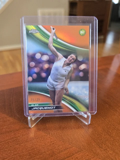 2025 Topps Chrome Tennis Elsa Jacquemot 1st RC Rookie Orange Refractor /25