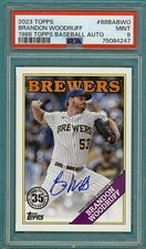 2023 Topps Brandon Woodruff 1988 Topps Baseball Autographs #88BABWO PSA 9! POP 4