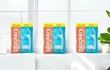 Plackers Twin-Line Dental Flossers, Cool Mint Flavor - 75 Ct x 3
