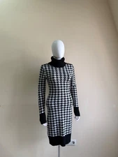 Holland Cooper Womens White Black Roll Neck Jumper Dress Size XS