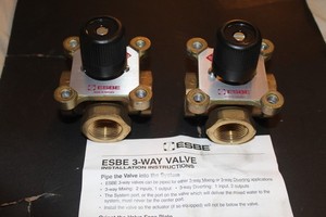 Rehau 260236; ESBE 4 Way Brass Mixing Valve 3/4" (Lot of 2)