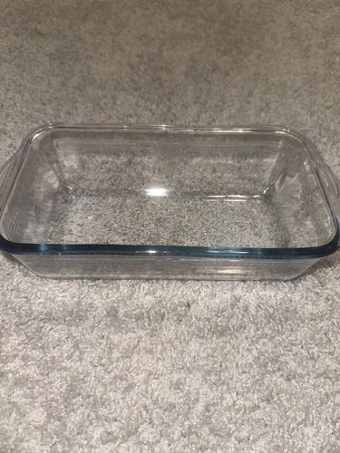 Vintage FIRE KING Sapphire Blue Philbe Glass Bread Baking Dish Loaf Pan 9” x 5”