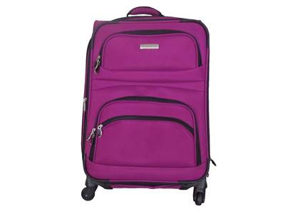 Purple Stanton Pre Owned Luggage on Wheels. Adjustable Handle. 24'' X 15'' X 10''