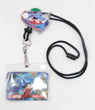 Disney Fastpass Ticket Holder Lanyard ID Card Holder Metal/Enamel Slide 24"